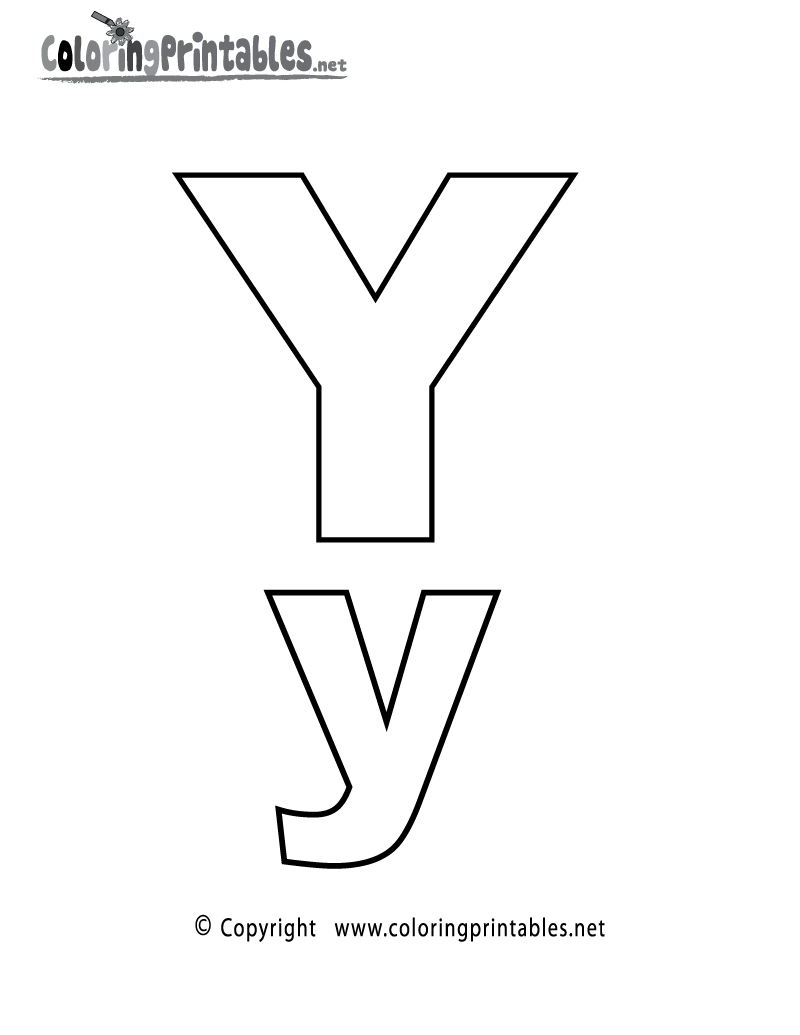 Alphabet letter y coloring page