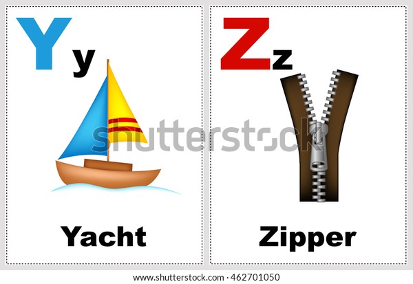 Alphabet printable flashcards collection letter y stock vector royalty free