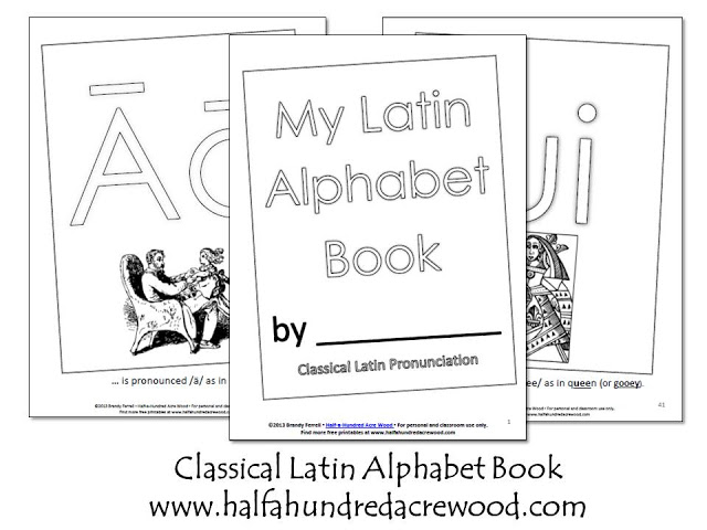 Latin alphabet coloring book and flashcards printables half a hundred acre wood