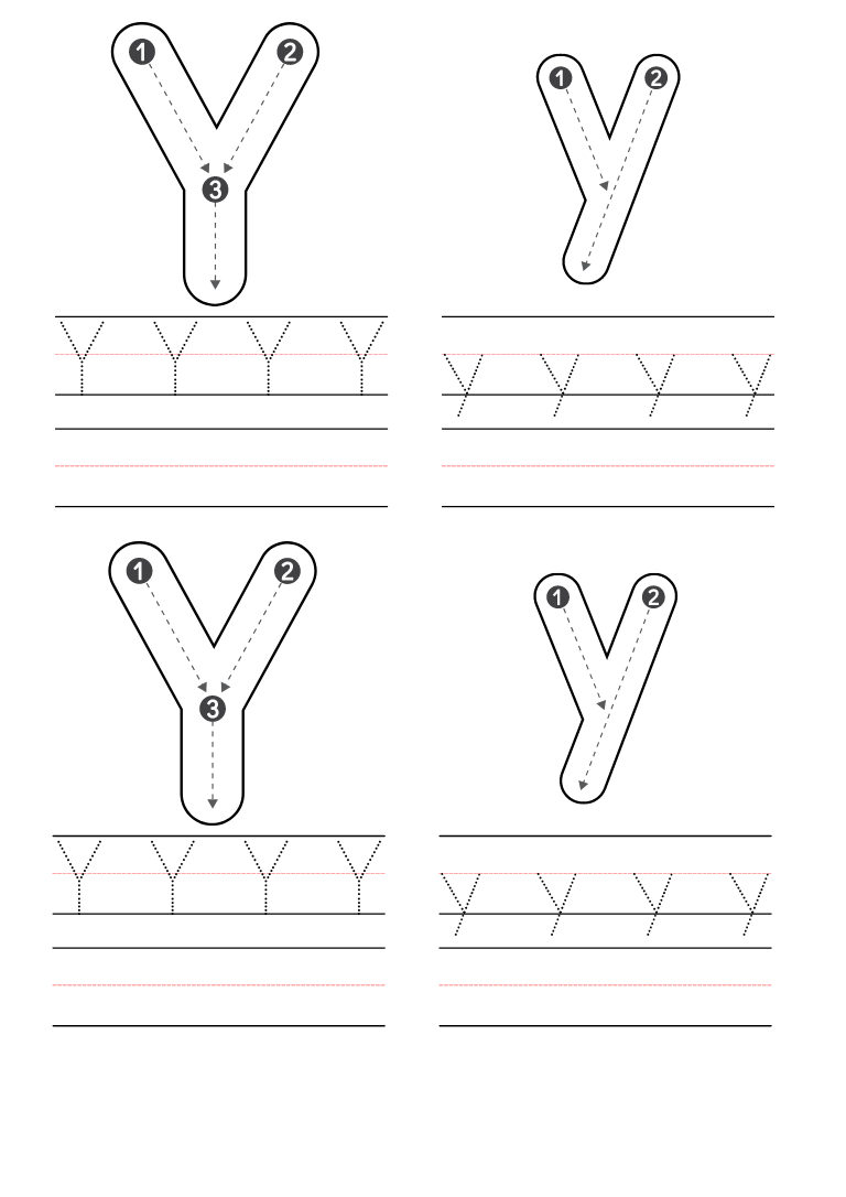 Free letter y coloring pages printable pdf