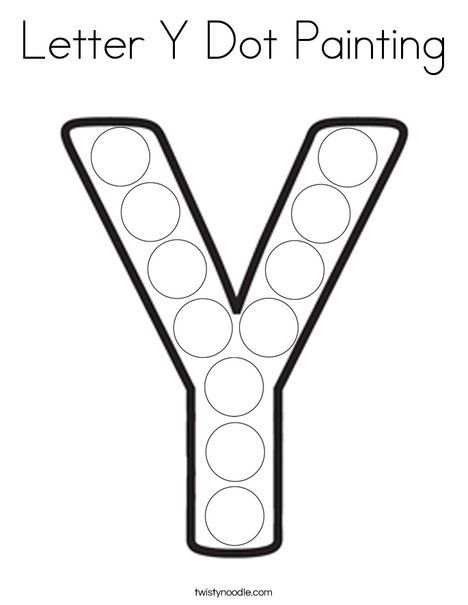 Letter y dot painting coloring page