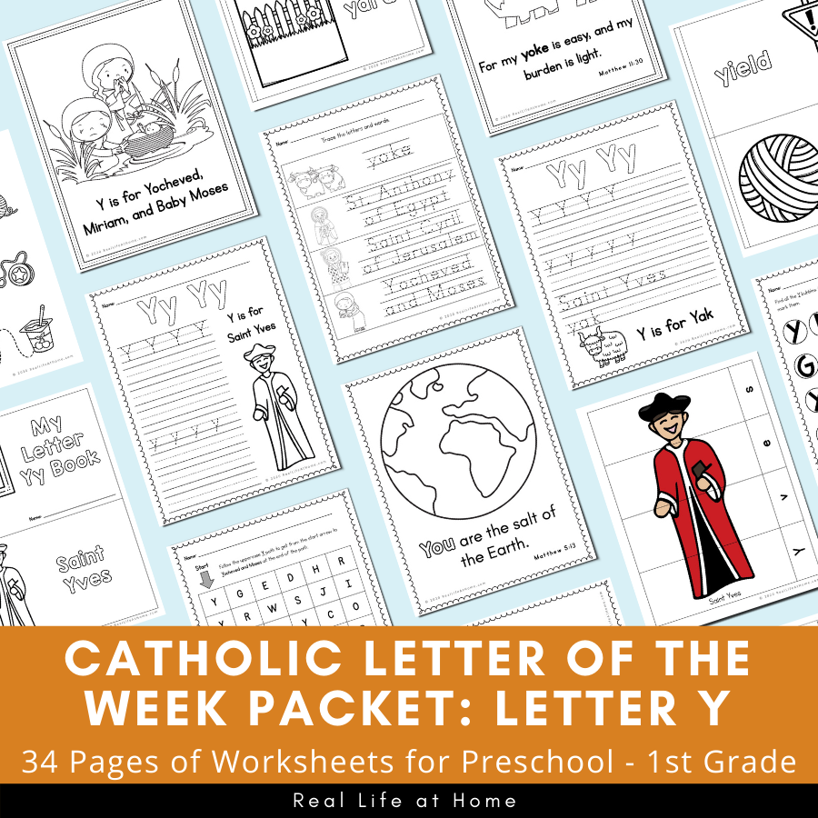 Letter y â catholic letter of the week worksheets and coloring pages