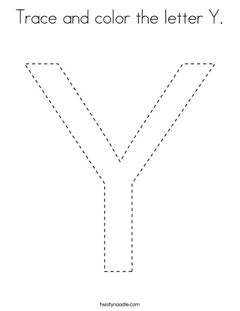 Trace and color the letter y coloring page