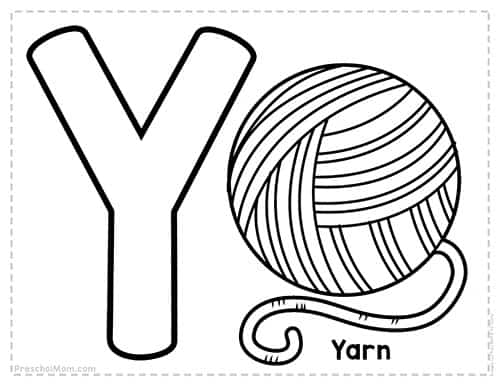 Letter y preschool printables