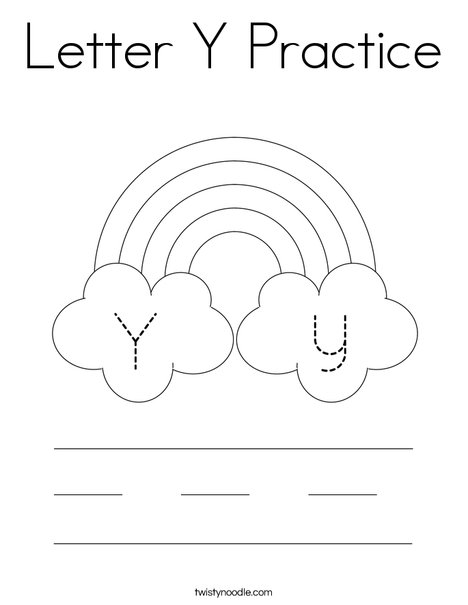 Letter y practice coloring page