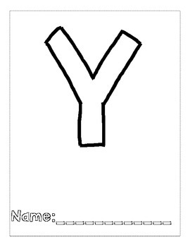 Letter y color and trace alphabook by kelly berkley tpt