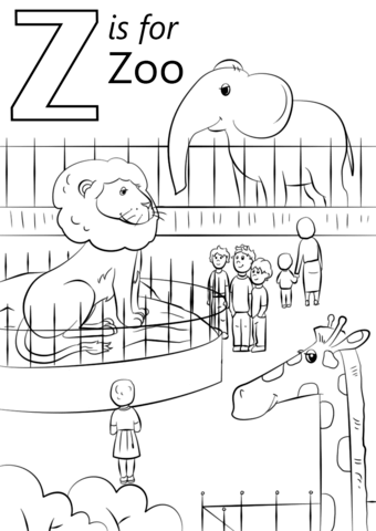 Letter z is for zoo coloring page free printable coloring pages