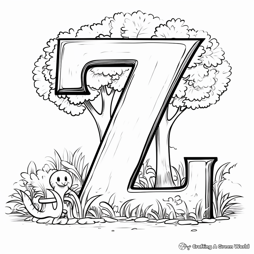 Letter z coloring pages