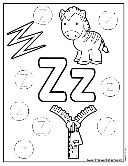 Letter z worksheets