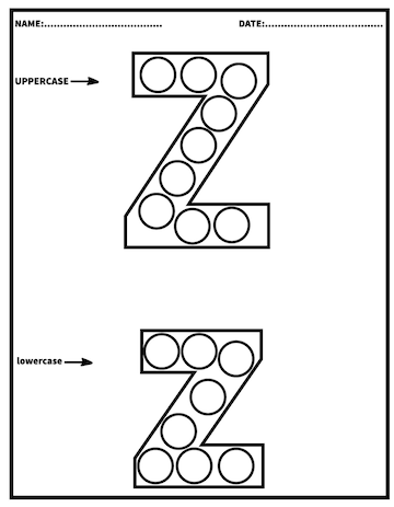Premium vector alphabet dot markerdab the dot activity printable worksheetskindergarten coloring pages