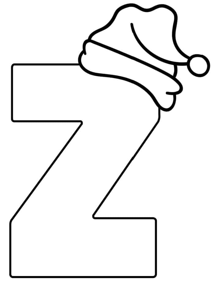 Printable christmas bubble letter z