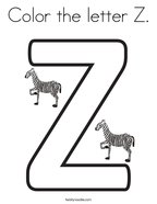 Letter z coloring pages