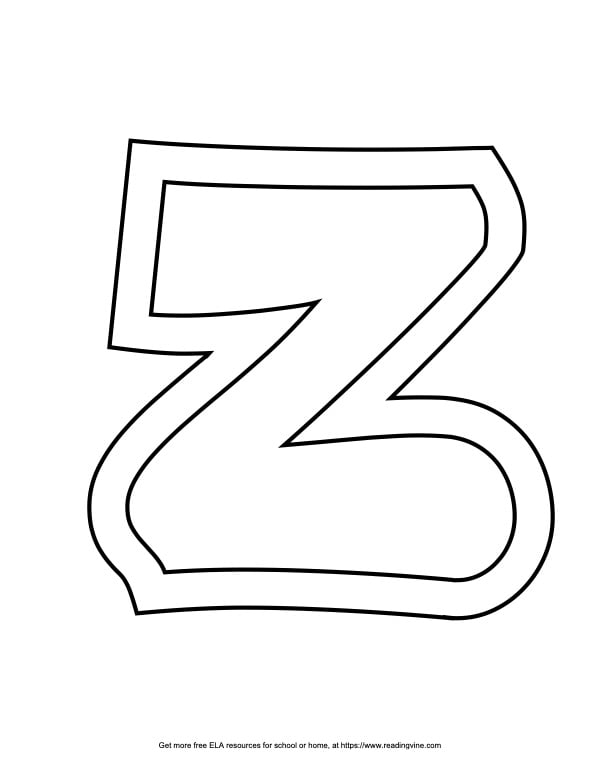 Sports outline capital bubble letter z image