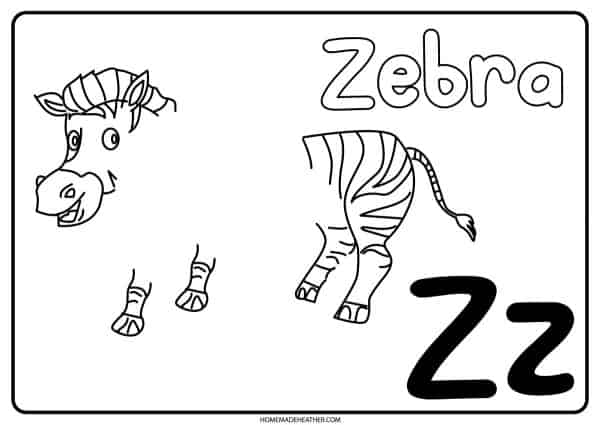 Free letter z footprint art printable homemade heather