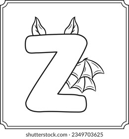 Halloween english alphabet letter z cute stock vector royalty free