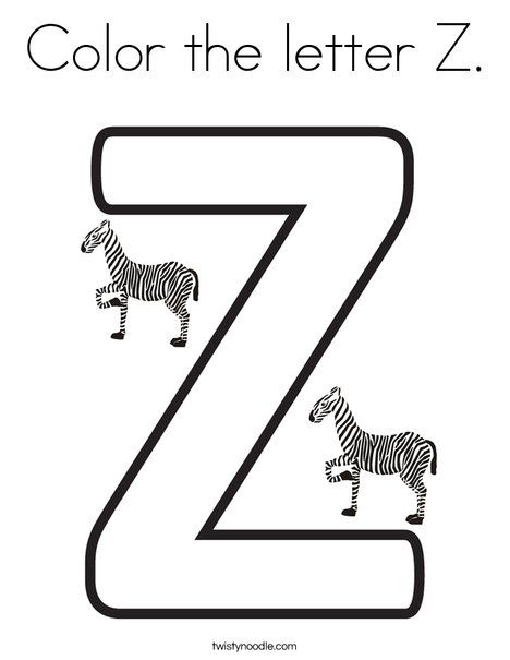 Color the letter z coloring page letter z alphabet coloring pages letter a coloring pages