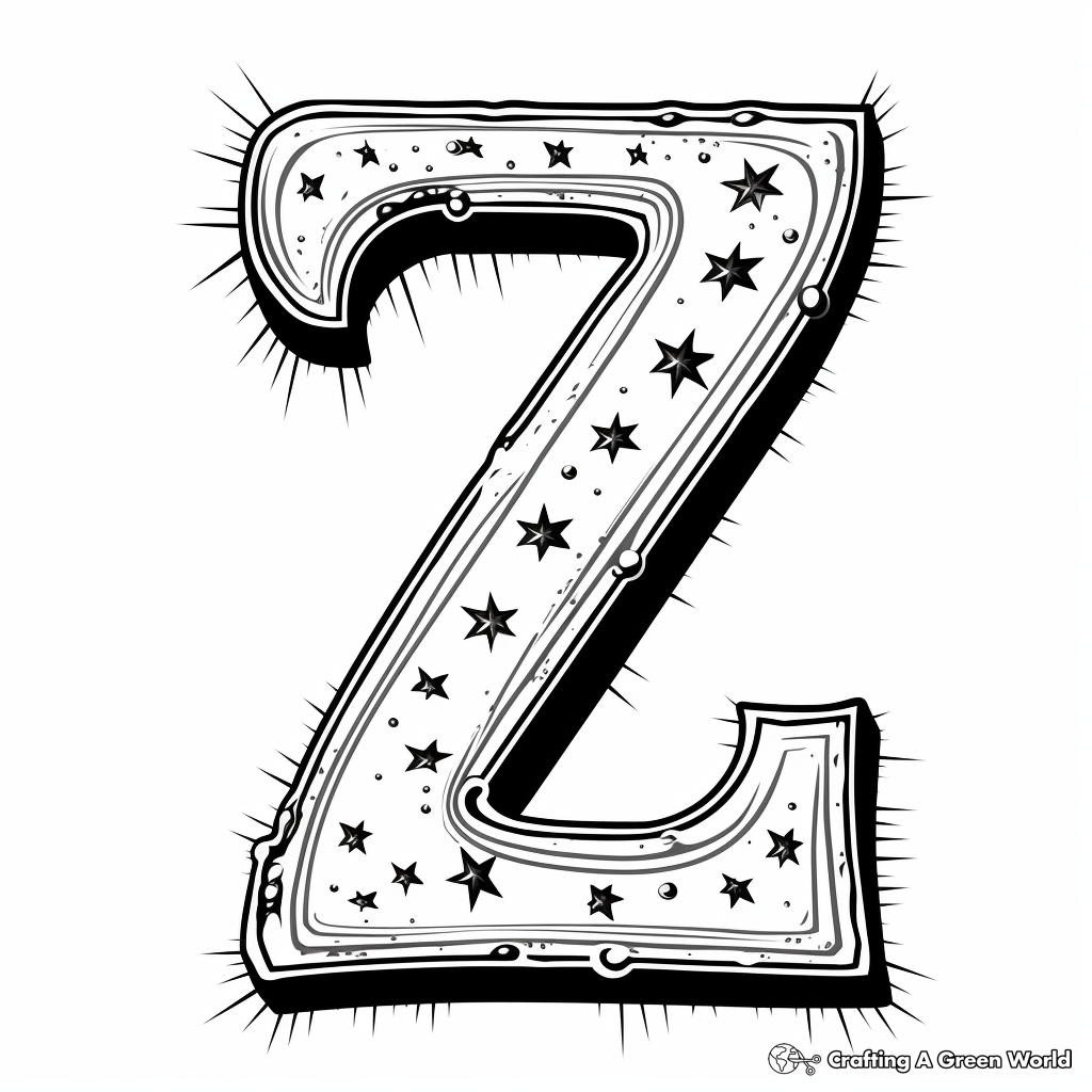 Letter z coloring pages