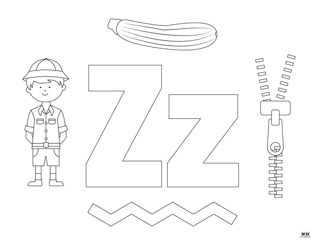 Letter z coloring pages