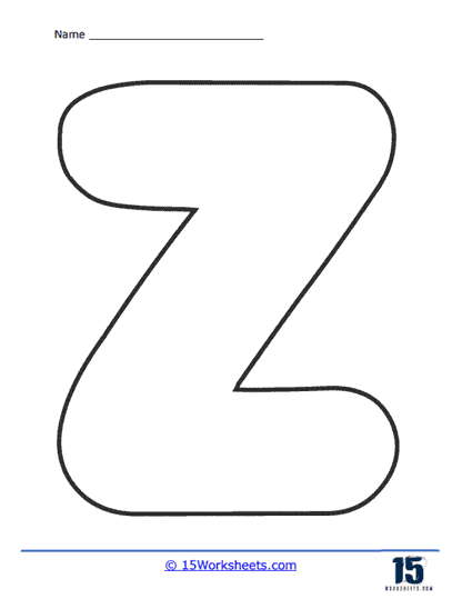 Bubble letter z worksheets