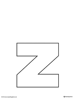 Lowercase letter z template printable