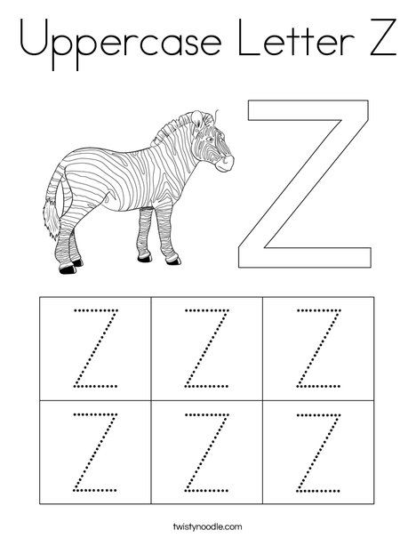 Uppercase letter z coloring page