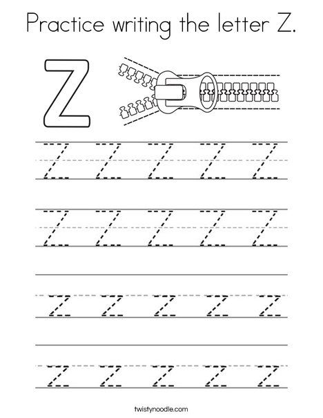 Practice writing the letter z coloring page writing practice letter z letter worksheets for preschool