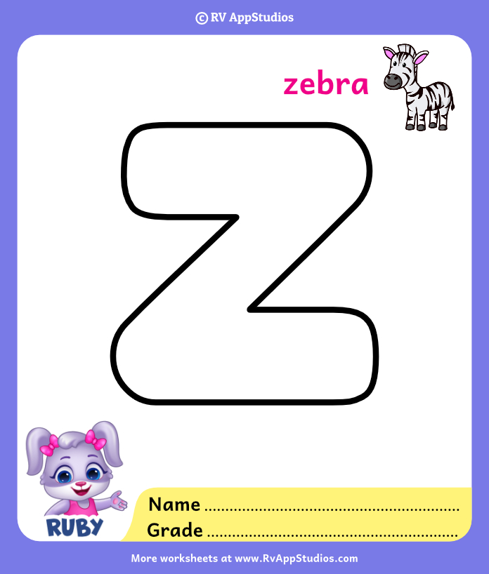 Alphabet z coloring pages