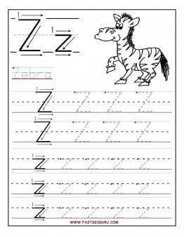 Printable letter z tracing worksheets for preschool