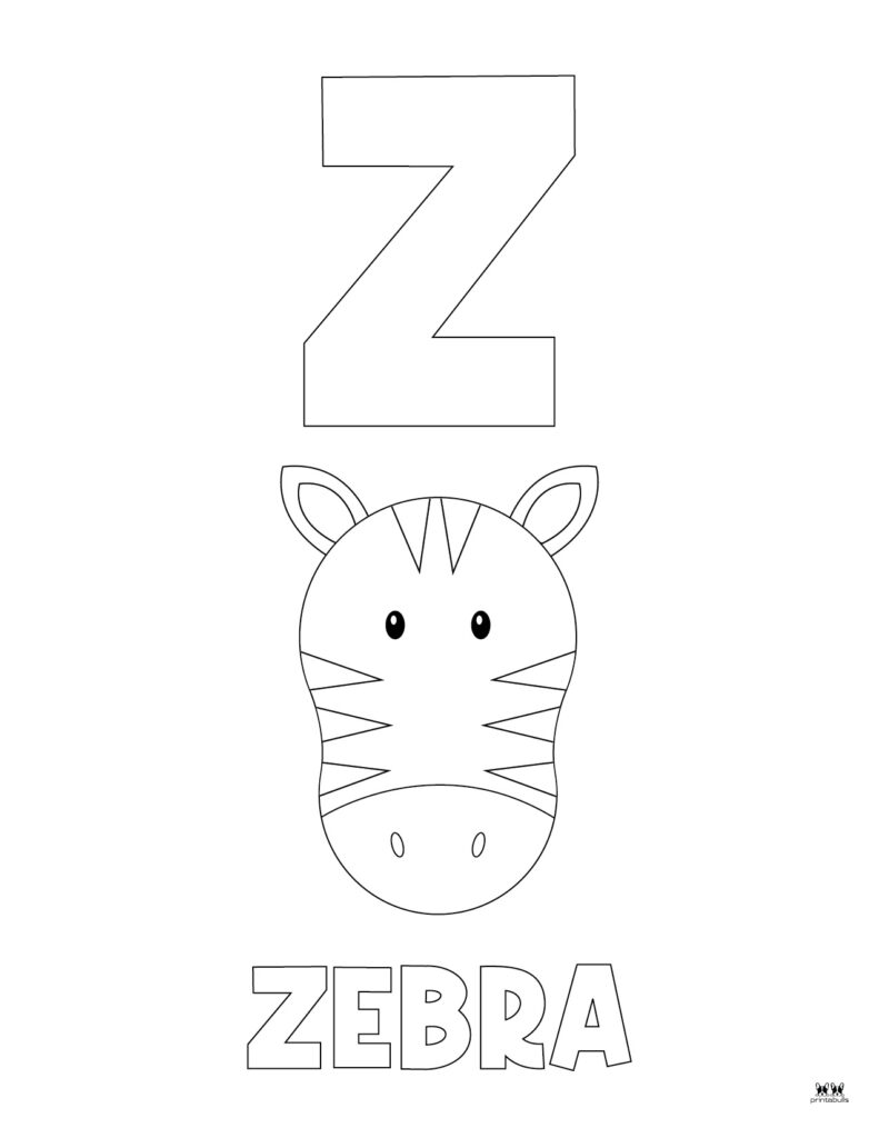 Letter z coloring pages