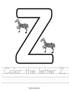 Letter z worksheets