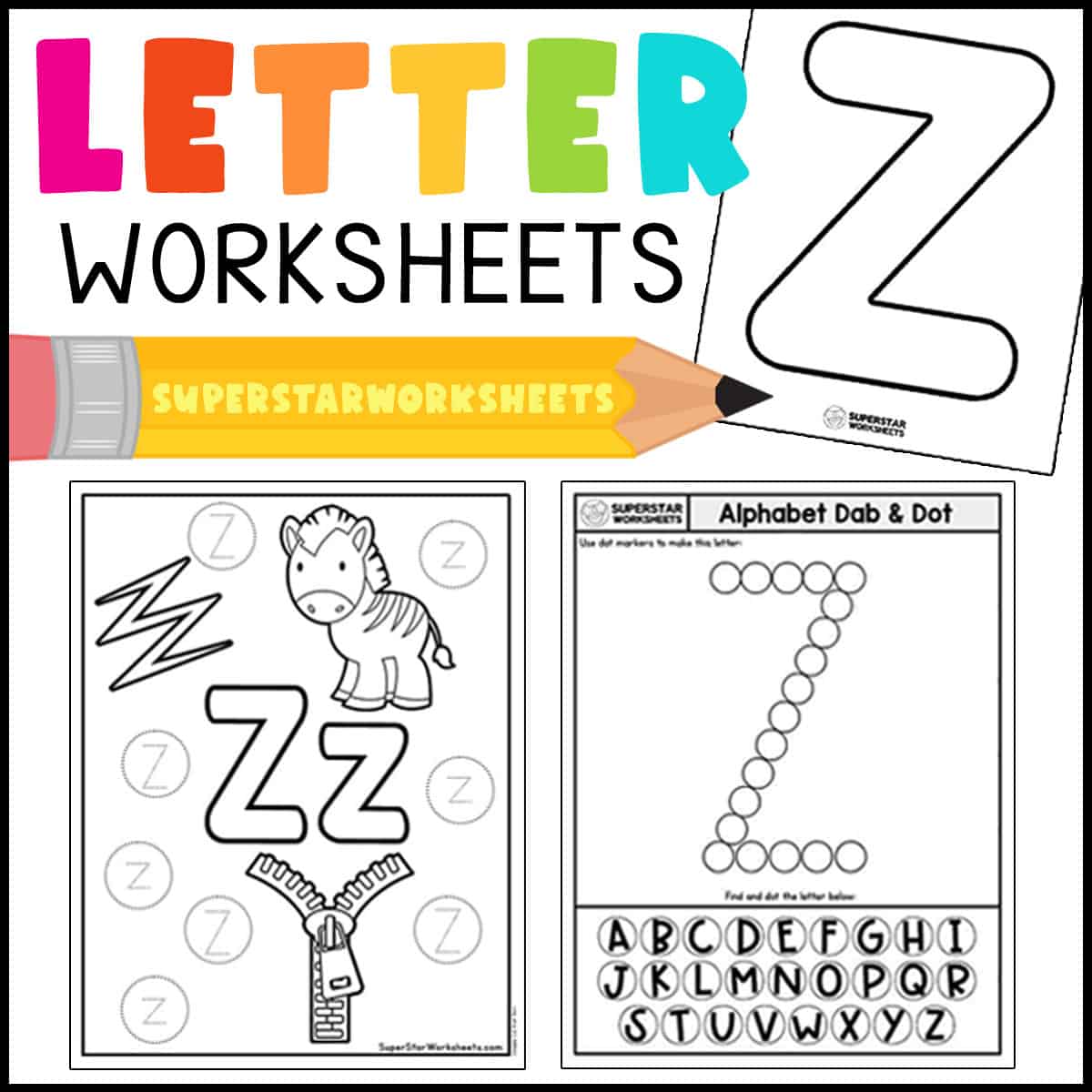 Letter z worksheets