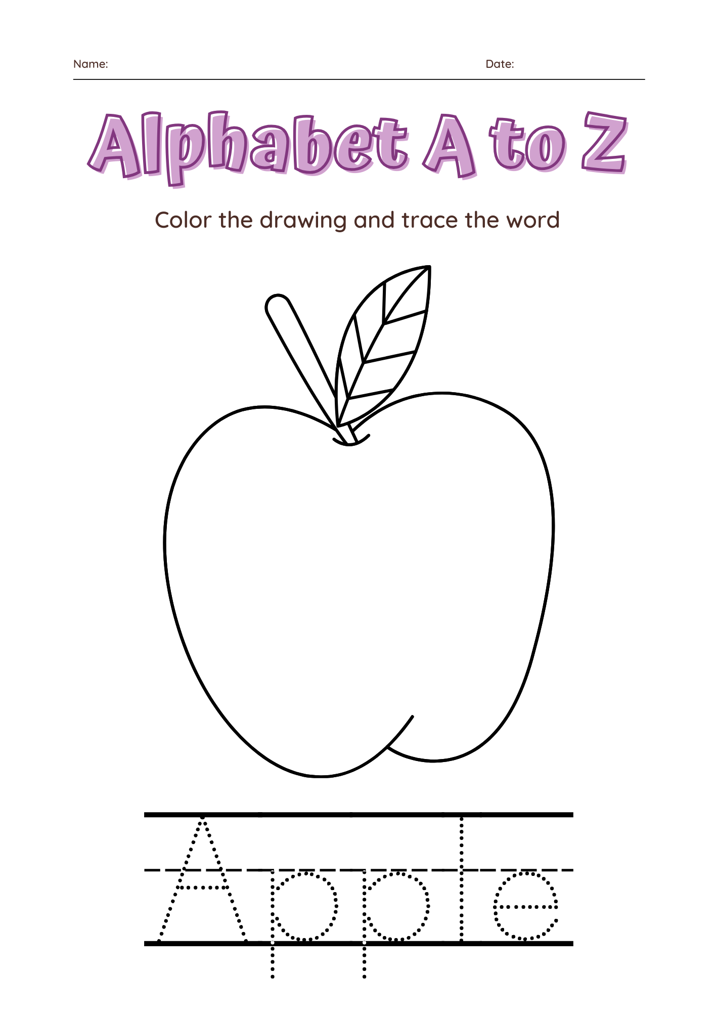 Printable alphabet coloring pages