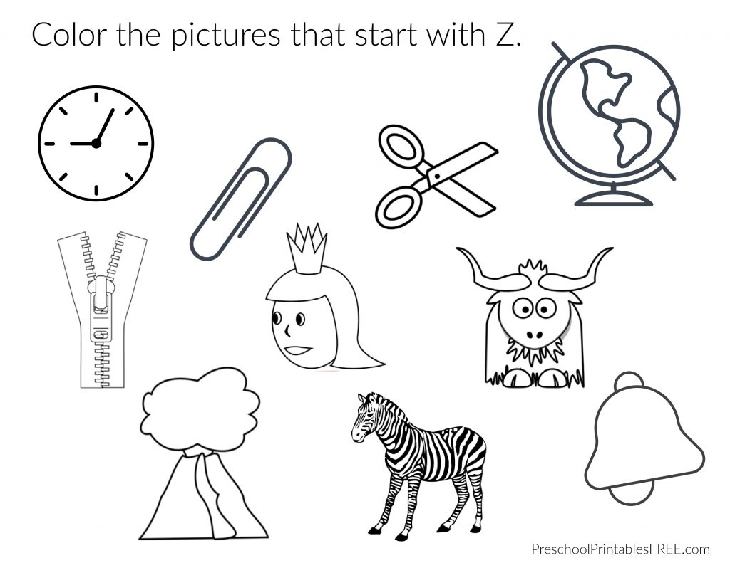 Preschool letter z worksheets â free preschool printables