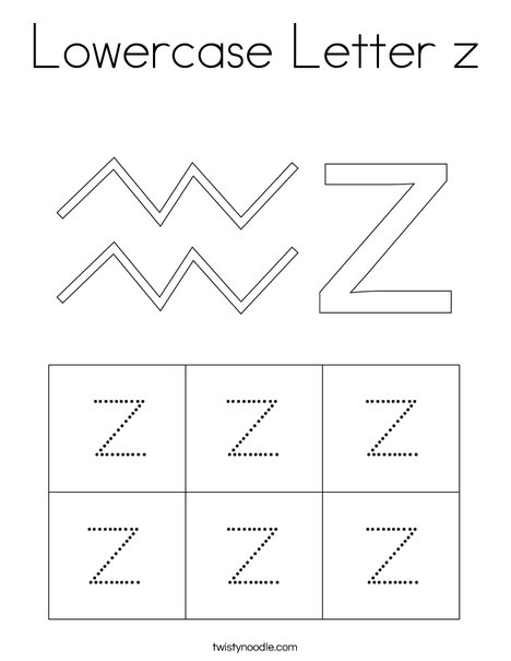 Lowercase letter z coloring page