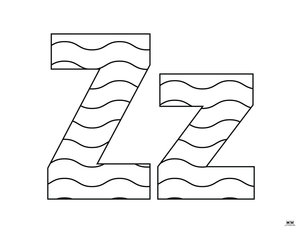 Letter z coloring pages