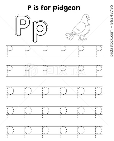 Pigeon animal tracing letter abc coloring page z