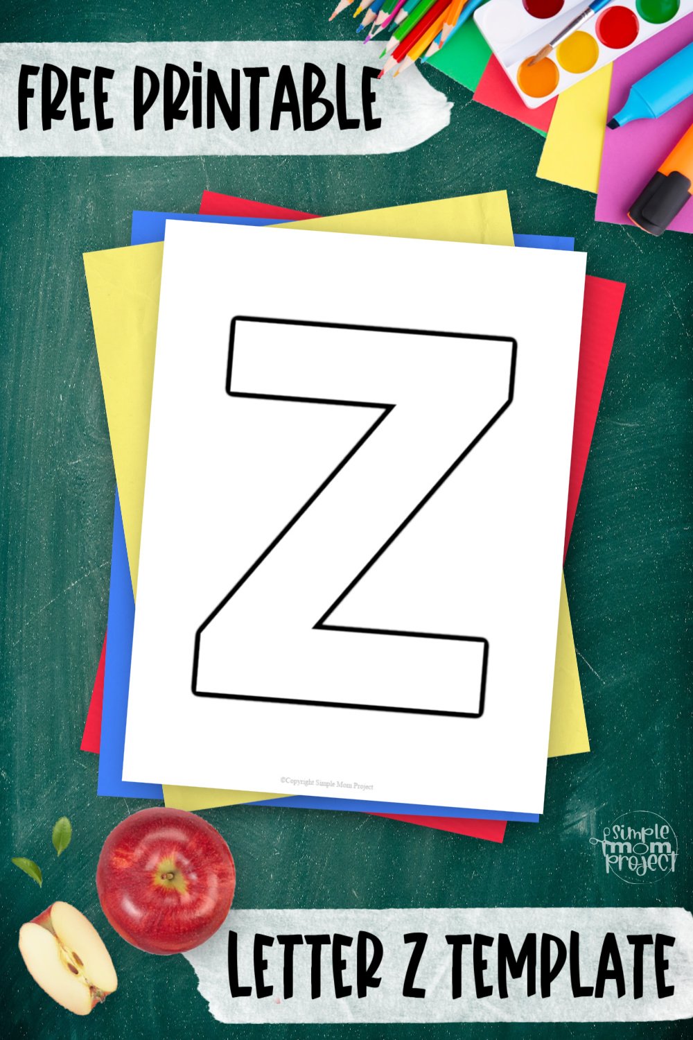 Free printable uppercase letter z template â simple mom project