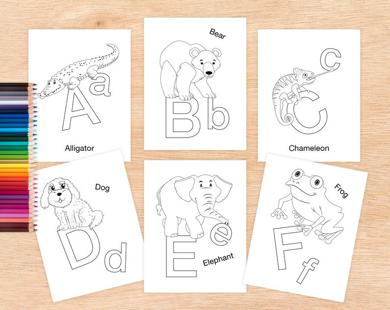 Animal abc coloring sheets a