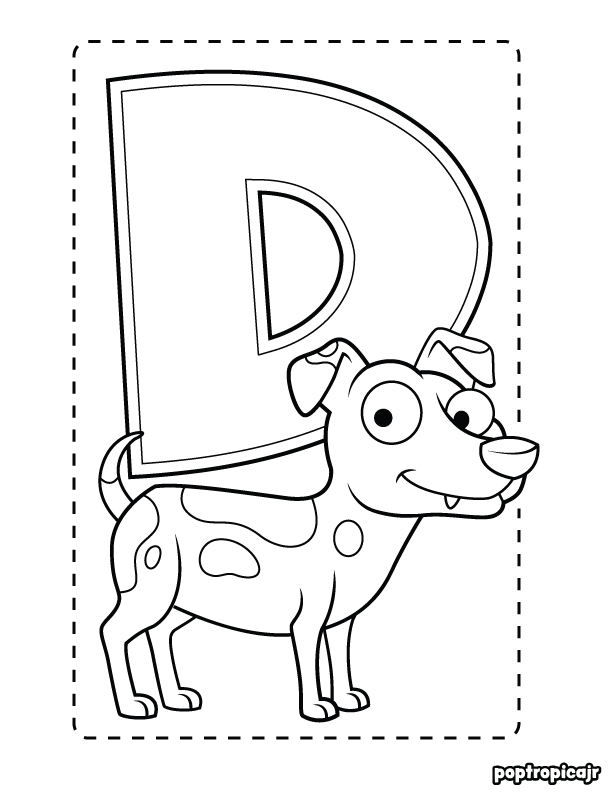 Animals and letters coloring pages