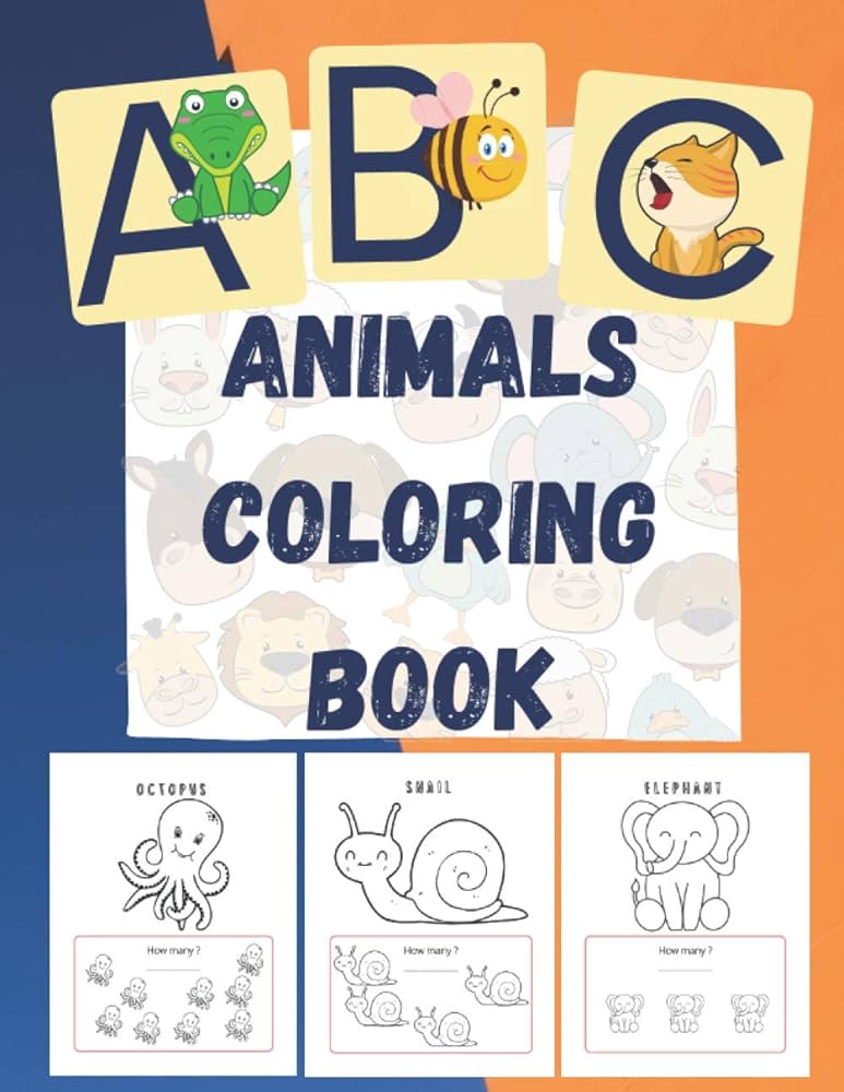 Abc animals coloring book educational coloring pages of animal letters a to z and a simple addition game watsbe john books