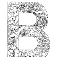 Animals and plants alphabet coloring pages