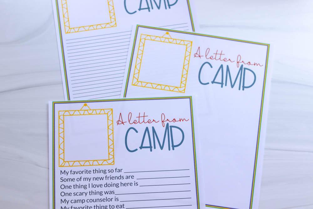 Letter from camp printable for kids