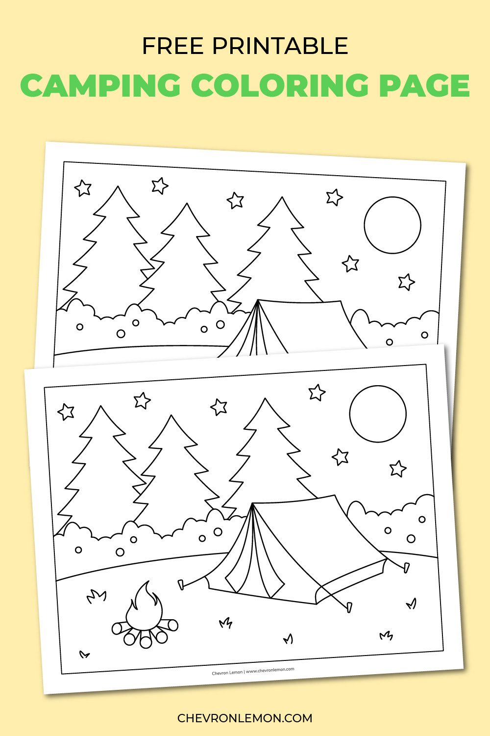 Printable camping coloring page