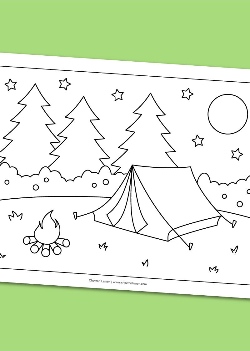 Printable camping coloring page