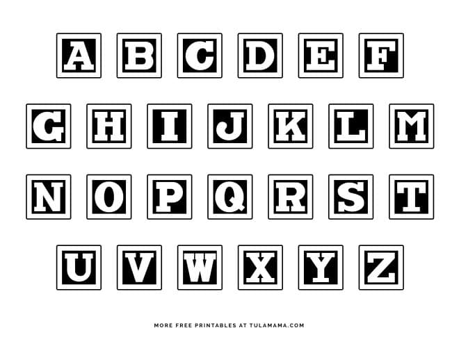 Free printable alphabet blocks coloring pages