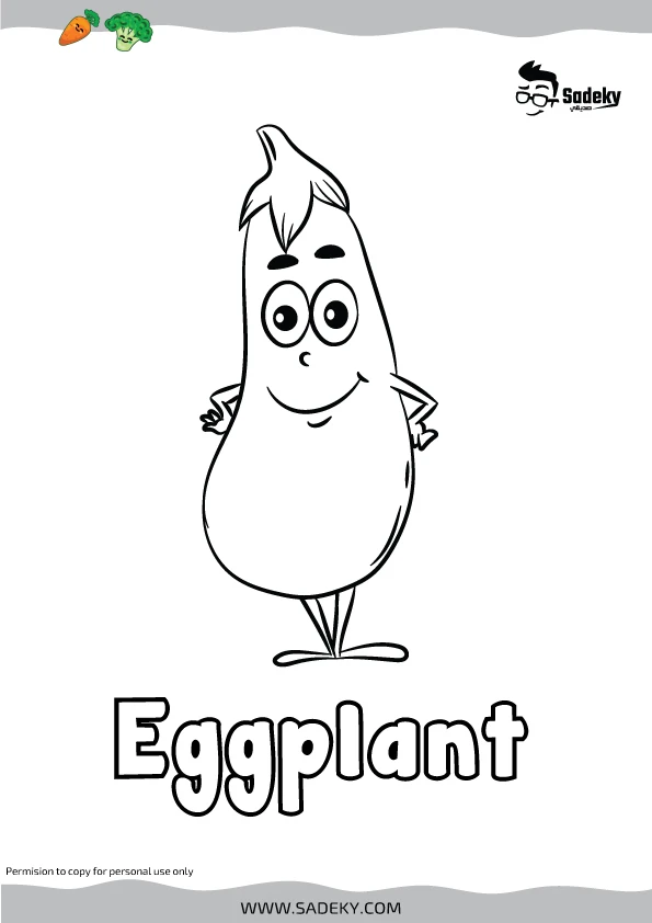 Free cartoon vegetables coloring pages with names