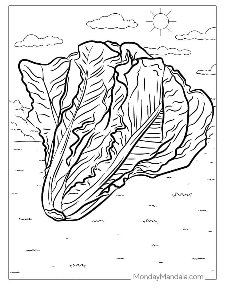 Vegetable coloring pages free pdf printables