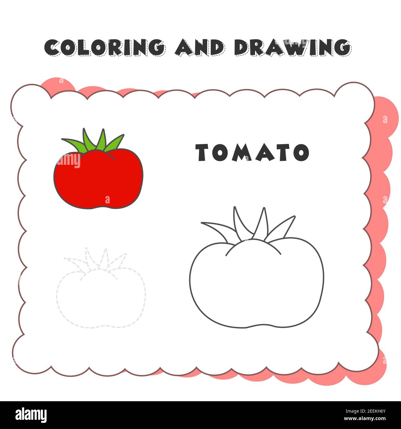 Coloring and drawing book element tomato tomato coloring page