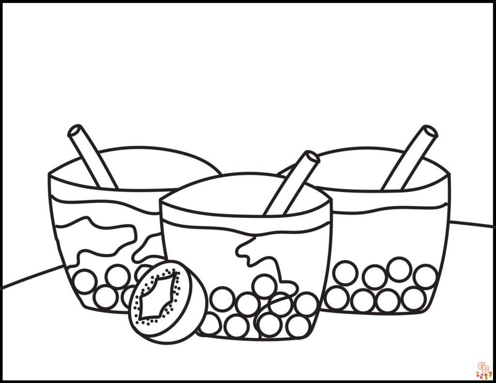 Discover adorable and free cute boba tea coloring pages