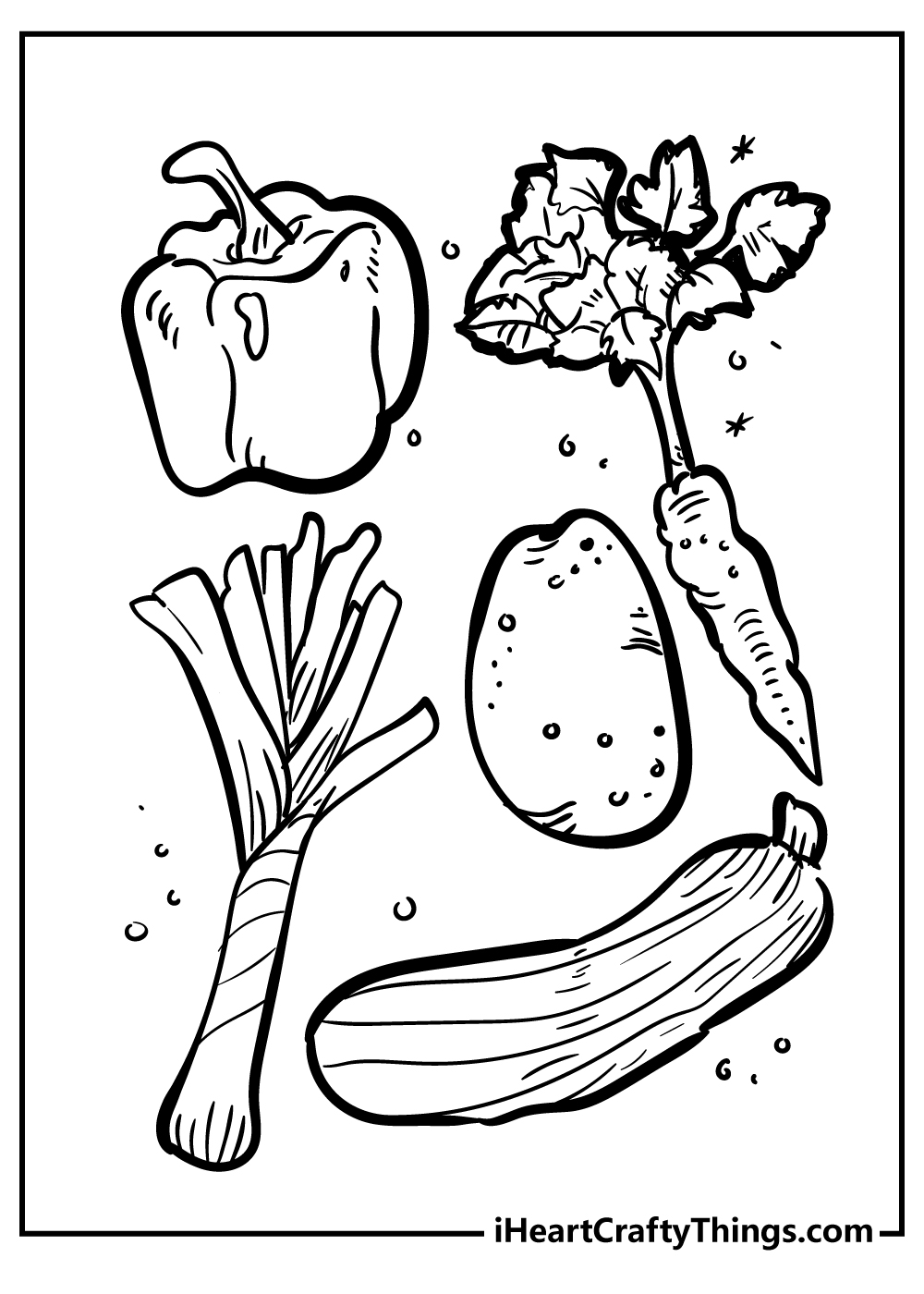 Vegetables coloring pages free printables